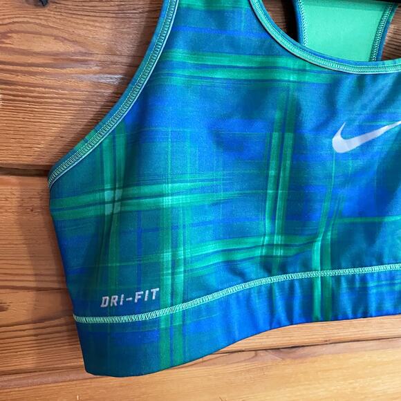 Nike Blue Green Dri-FIT Women's Sports Bra - Picture 2 of 4